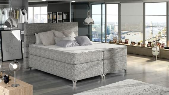 Foto Cama continental - 160x200 cm - gris - AMADEO