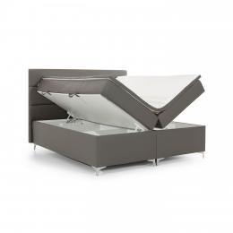 Cama continental - 160x200 cm - gris - AMADEO