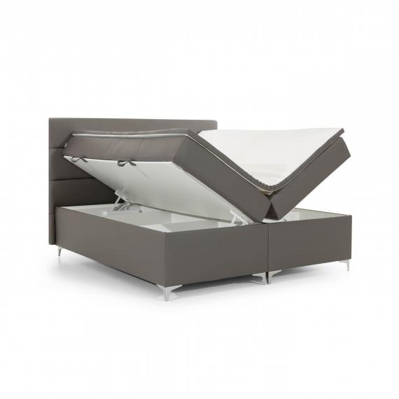 Foto Cama continental - 160x200 cm - gris - AMADEO