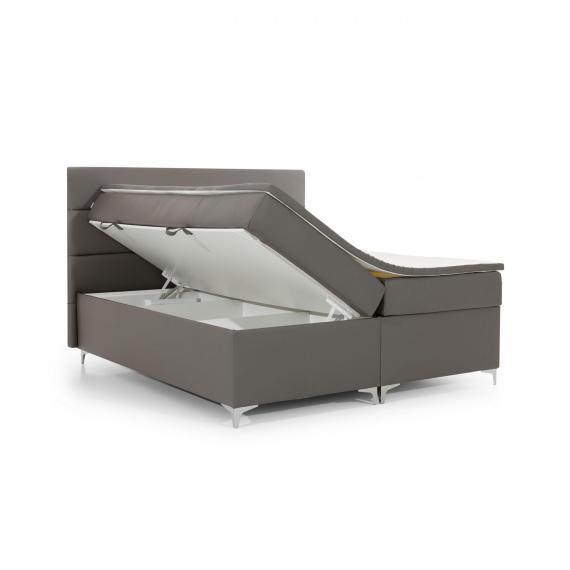 Foto Cama continental - 160x200 cm - gris - AMADEO