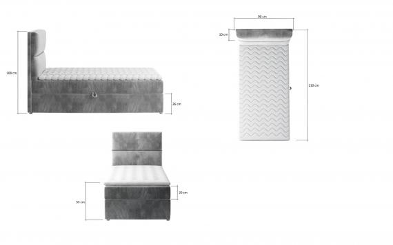 Foto Cama Continental - Arco, 90 x 200cm, Beige