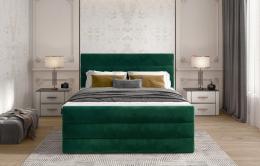 Cama Continental Con Contenedor - Cande, 180 x 200cm, dora 21/tela