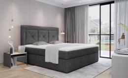 Cama Continental Con Contenedor - Idris, 140 x 200cm, Gris oscuro