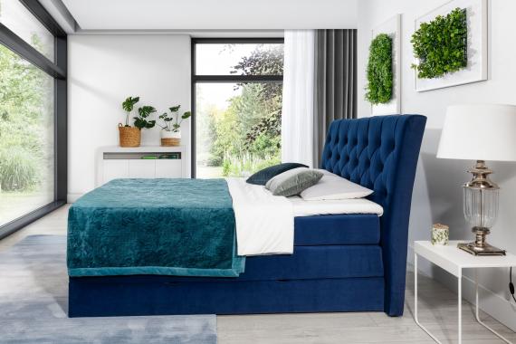 Foto Cama Continental Con Contenedor - Mirabel, 140/160/180 x 200cm, Mostaza