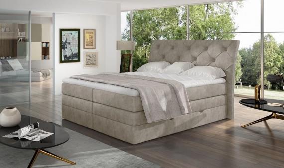 Foto Cama Continental Con Contenedor - Mirabel, 140 x 200cm, Beige claro