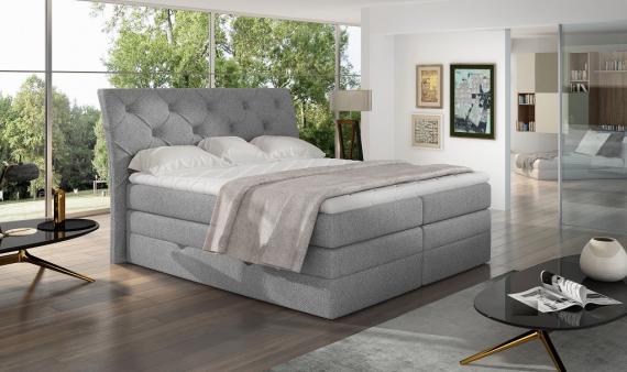 Foto Cama Continental Con Contenedor - Mirabel, 140/160/180 x 200cm, Gris claro