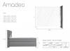 Foto Cama continental gris con LED AMADEO