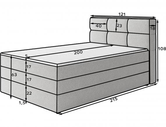 Foto Cama continental gris - KASPED