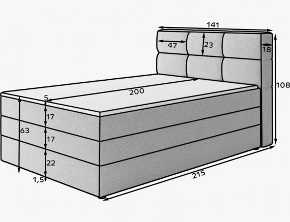 Foto Cama continental gris - KASPED