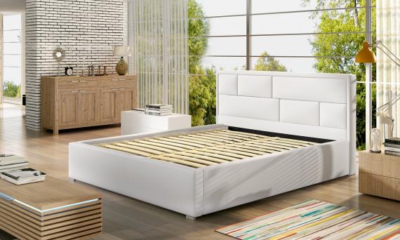 Foto Cama elegancia combinada con comodidad - Latina, 140/160/180/200 x 200cm, Gris claro