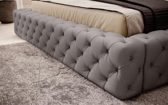 Foto Cama con somier metálico, sistema elevador de gas y arcón de almacenamiento PRINCCE gris/polipiel