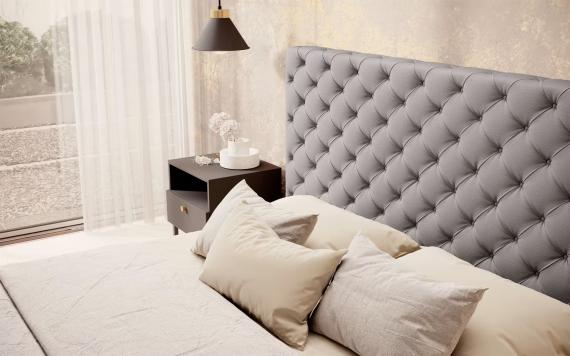 Foto Cama con somier metálico, sistema elevador de gas y arcón de almacenamiento PRINCCE gris/polipiel