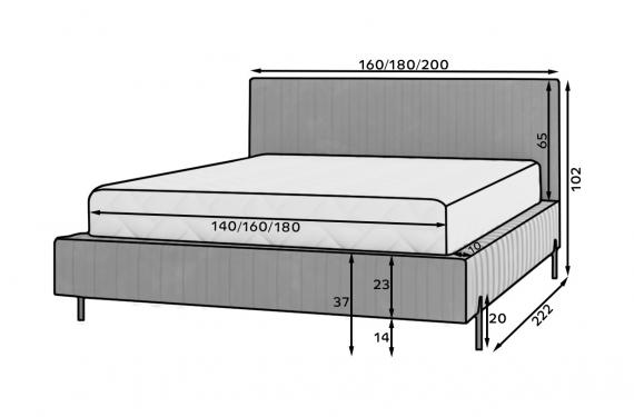 Foto Cama + estructura de metal/elevador de gas/cajón de cama - PLISSA, Gris