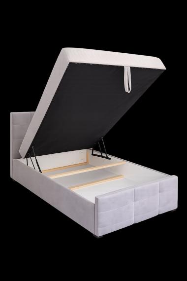 Photo SINGLE BOXSPRING BED LIGHT GREY, 90X200 CM AMON