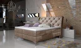 Cama matrimonial Boxspring - ADELE, 140 x 200cm, Beige