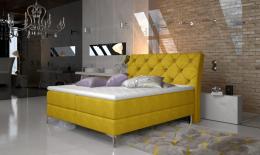 Cama matrimonial Boxspring - ADELE, 140 x 200cm, Mostaza