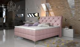 Cama matrimonial Boxspring - ADELE, 140 x 200cm, Rosa