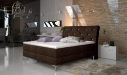 Cama matrimonial Boxspring - ADELE, 160 x 200cm, Mostaza