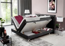 Cama matrimonial Boxspring - ADELE, 160 x 200cm, Negro