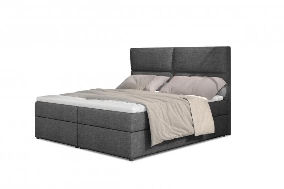 Foto Cama matrimonial Boxspring - AMBER, Azul, 160 x 200cm