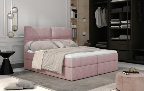 Foto Cama matrimonial Boxspring 145/165/185 x 200cm - AMBER, Rosa
