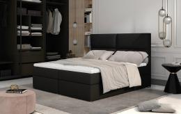 Cama matrimonial Boxspring - AMBER, Gris claro, 160 x 200cm