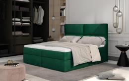 Cama matrimonial Boxspring - AMBER, Verde, 180 x 200cm