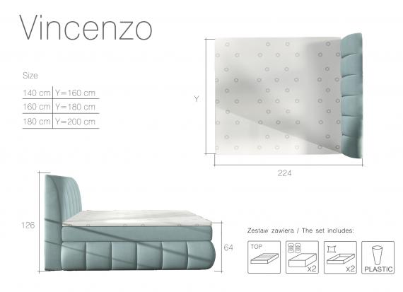 Foto Cama matrimonial con cabecero y base acolchados, diseño moderno – VINCENZO, Gris oscuro