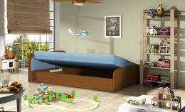 Cama infantil PARYS 80x190 + arcon, azul