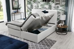 Cama tapizada con arcones 140/160/180 x 200cm – Bolero, Gris