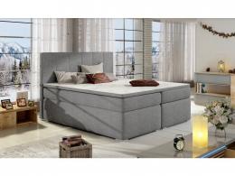 Cama tapizada con arcones – Bolero, Gris, 140 x 200cm