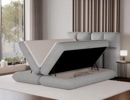 CAMA TAPIZADA CON COLCHÓN ARCÓN Y TOPPER TONILA GRIS