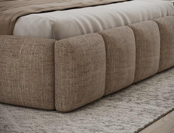 Photo Upholstered bed with storage compartment 140/160/180 x 200 cm - EDVIGE Beige
