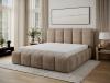 Photo Upholstered bed with storage compartment 140/160/180 x 200 cm - EDVIGE Beige