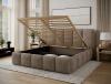 Photo Upholstered bed with storage compartment 140/160/180 x 200 cm - EDVIGE Beige