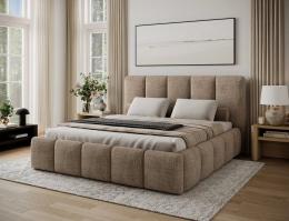 Upholstered bed with storage compartment 140/160/180 x 200 cm - EDVIGE Beige