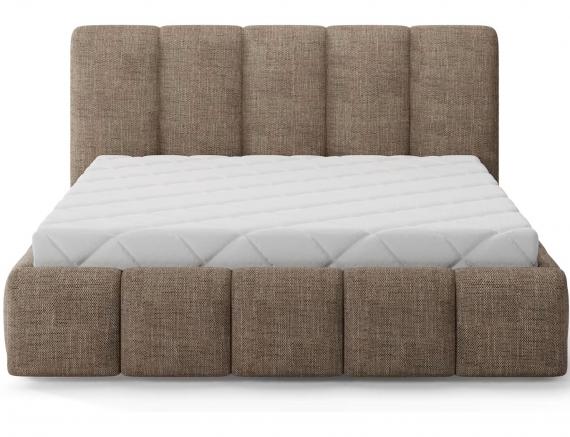 Photo Upholstered bed with storage compartment 140/160/180 x 200 cm - EDVIGE Beige