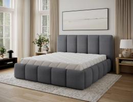 Upholstered bed with storage compartment 140/160/180 x 200cm - EDVIGE Gray