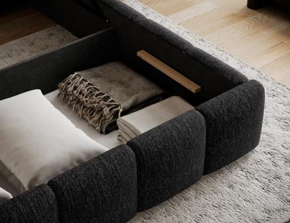 Photo Bed, wooden frame, underbed drawer EDVIGE