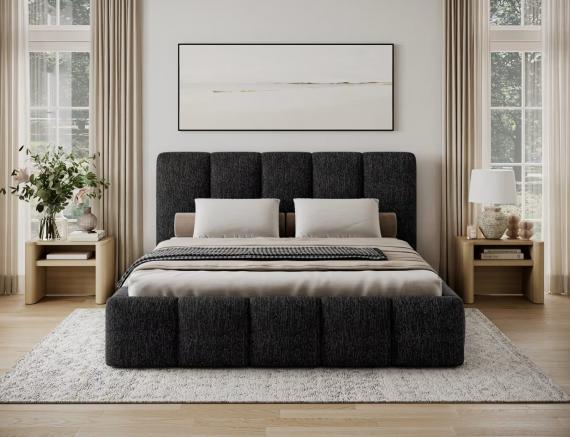 Photo Bed, wooden frame, underbed drawer EDVIGE