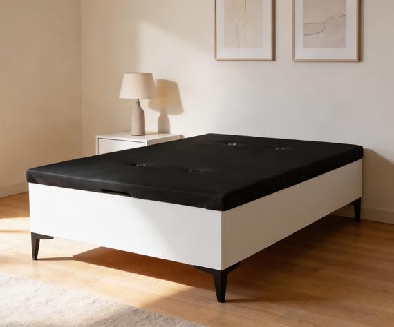 Foto CANAPE 135X190 T/3D NEGRA RUMBERA MOD.RUMBERO BLANCO