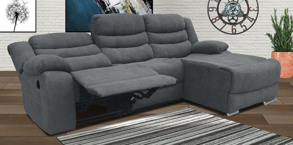 Foto Chaiselongue con 1 asiento relax eléctrico y modulo central relax manual - marengo - LUXOR