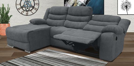 Foto Chaiselongue con 1 asiento relax eléctrico y modulo central relax manual - marengo - LUXOR