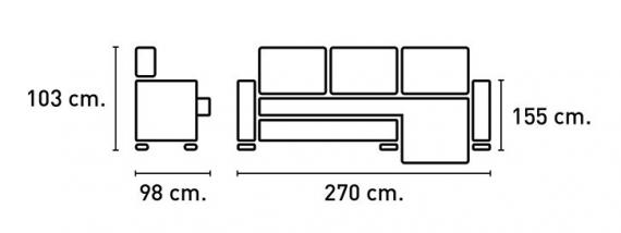 Foto Chaiselongue con 1 asiento relax eléctrico y modulo central relax manual - marengo - LUXOR