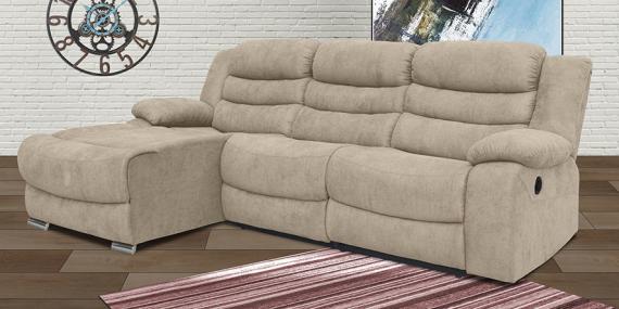 Foto Chaiselongue con 1 asiento relax eléctrico y modulo central relax manual - beige - LUXOR