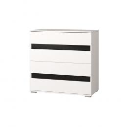 Comoda 4 cajones zebra - LUCCA, blanco-negro