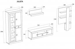 COMPOSICION UNICA LEDS 300 CM. MOD.JULIETA ANDERSEN P-GRIS