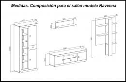 Composición para el salón grande en dos colores 300 cm – Julieta, cambria - chocolate