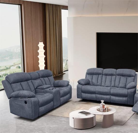 Foto Conjunto 3+2 dos sofás  relax con motores eléctrico+USB+portavasos – Texas