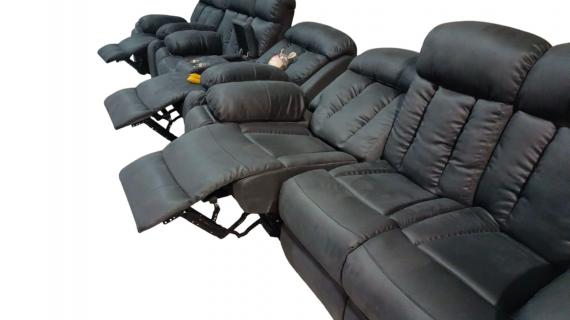Foto Conjunto 3+2 dos sofás  relax con motores eléctrico+USB+portavasos – Texas